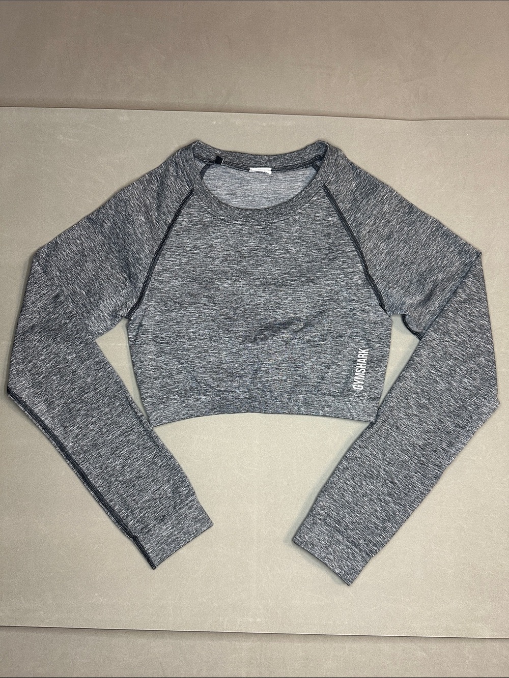 Gymshark adapt Marl Women's Grey Crop Long-Sleeve top - M